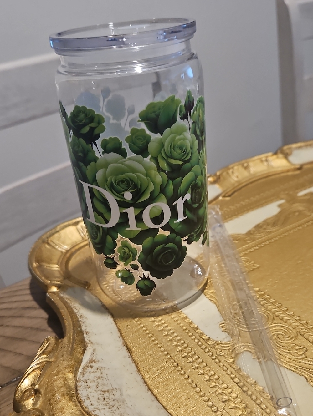 Tumbler Plastic Clear with Custom Design New